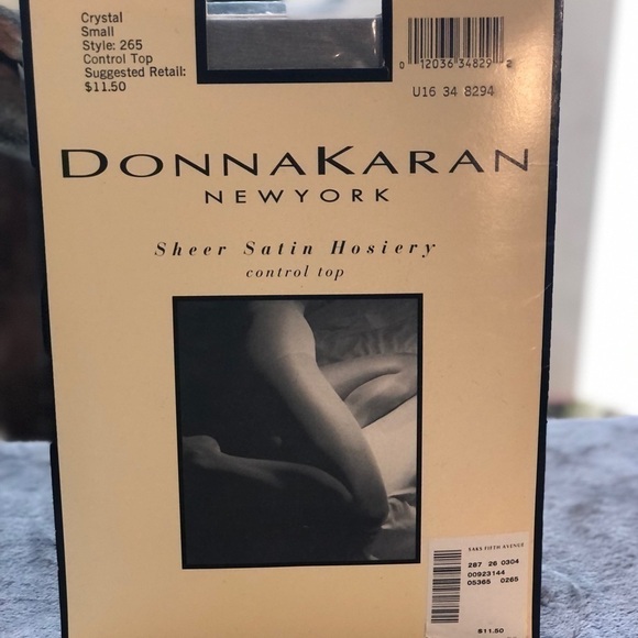 DONNA Karan New York sheer satin hosiery control top crystal metallic Small - Picture 1 of 2